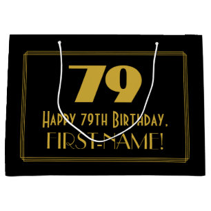 Grand Sac Cadeau 79e anniversaire — Art Déco Inspiré Look "79" & No