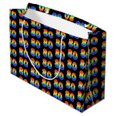 Grand Sac Cadeau 80e anniversaire : Fun Rainbow Numéro d'événement  (Dos Angle)
