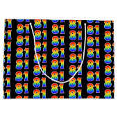 Grand Sac Cadeau 81e anniversaire : Fun Rainbow Event Numéro 81 Mot (Dos)