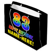 Grand Sac Cadeau 83e anniversaire : Bold, amusant, simple, arc-en-c (Dos Angle)