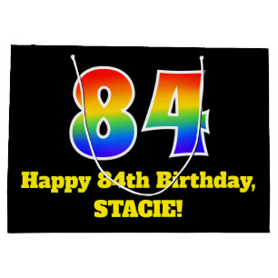 Grand Sac Cadeau 84e anniversaire ~ Amusant, coloré, Vibrant, Arc-e