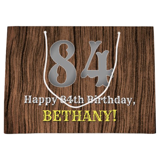 Grand Sac Cadeau 84e anniversaire : Pays inspiré par l'Ouest Look,  (Devant)