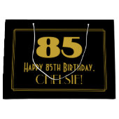 Grand Sac Cadeau 85e anniversaire — Art Déco Inspiré Look "85" & No (Devant)