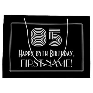 Grand Sac Cadeau 85e anniversaire — Art Déco Inspiré Look "85" & No