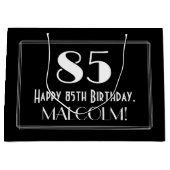 Grand Sac Cadeau 85ème anniversaire : Art Déco Style inspiré "85", (Devant)