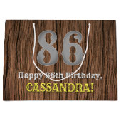 Grand Sac Cadeau 86e anniversaire : Pays inspiré par l'Ouest Look, (Devant)