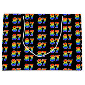 Grand Sac Cadeau 87e anniversaire : Fun Rainbow Numéro d'événement  (Devant)
