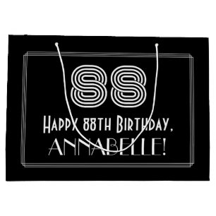 Grand Sac Cadeau 88e anniversaire — Art Déco Inspiré Look "88" & No