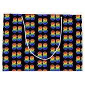 Grand Sac Cadeau 88e anniversaire : Fun Rainbow Numéro d'événement  (Dos)