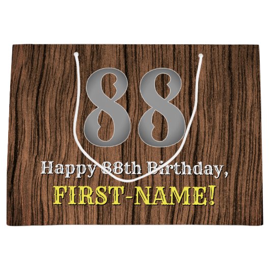 Grand Sac Cadeau 88e anniversaire : Pays inspiré par l'Ouest Look, (Devant)