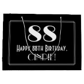 Grand Sac Cadeau 88ème anniversaire : Art Déco Style inspiré "88", (Dos)