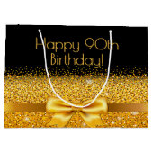 Grand Sac Cadeau 90e anniversaire arc en or noir (Dos)