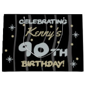 Grand Sac Cadeau 90th Birthday Party Ajouter votre nom (Devant)