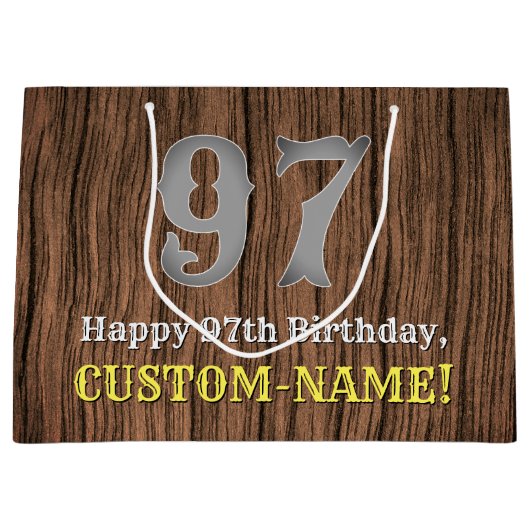 Grand Sac Cadeau 97e anniversaire : Pays inspiré par l'Ouest Look,  (Devant)