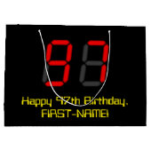 Grand Sac Cadeau 97ème anniversaire : Rouge Digital Clock Style "97 (Dos)