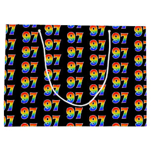 Grand Sac Cadeau 97th Birthday : Fun Rainbow Event Numéro 97 Motif
