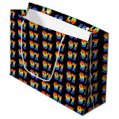 Grand Sac Cadeau 97th Birthday : Fun Rainbow Event Numéro 97 Motif (Devant Angle)
