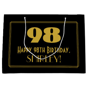 Grand Sac Cadeau 98e anniversaire — Art Déco Inspiré Look "98" & No