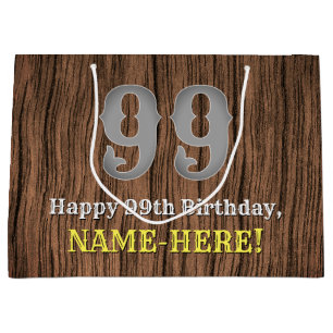 Grand Sac Cadeau 99e anniversaire : Pays inspiré par l'Ouest Look, 