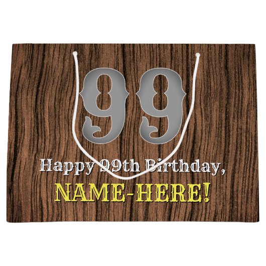 Grand Sac Cadeau 99e anniversaire : Pays inspiré par l'Ouest Look,  (Devant)