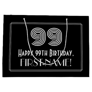 Grand Sac Cadeau 99e anniversaire — Représentation Art Déco "99