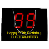 Grand Sac Cadeau 99e anniversaire : Rouge Digital Clock Style "99" (Dos)