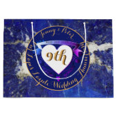 Grand Sac Cadeau 9e anniversaire du Mariage Lapis Lazuli Couleur (Devant)