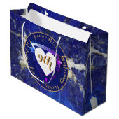 Grand Sac Cadeau 9e anniversaire du Mariage Lapis Lazuli Couleur (Devant Angle)