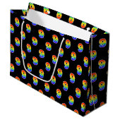 Grand Sac Cadeau 9e anniversaire : Fun Rainbow Event Numéro 9 Motif (Devant Angle)