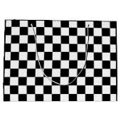 Grand Sac Cadeau à damiers carré noir et blanc (Dos)