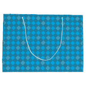 Grand Sac Cadeau à damiers motif 01 w Lblue BG (Dos)