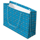 Grand Sac Cadeau à damiers motif 01 w Lblue BG (Devant Angle)