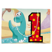 Grand Sac Cadeau Ă?re coutume de fête d'anniversaire de dinosaure (Dos)