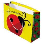 Grand Sac Cadeau Ă?re fête d'anniversaire de Madame Bug Cute (Dos Angle)