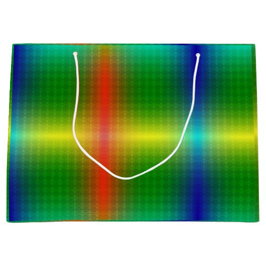 Grand Sac Cadeau A vibrant gift bag featuring a glossy, rainbow  (Devant)