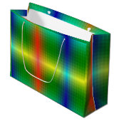 Grand Sac Cadeau A vibrant gift bag featuring a glossy, rainbow  (Devant Angle)