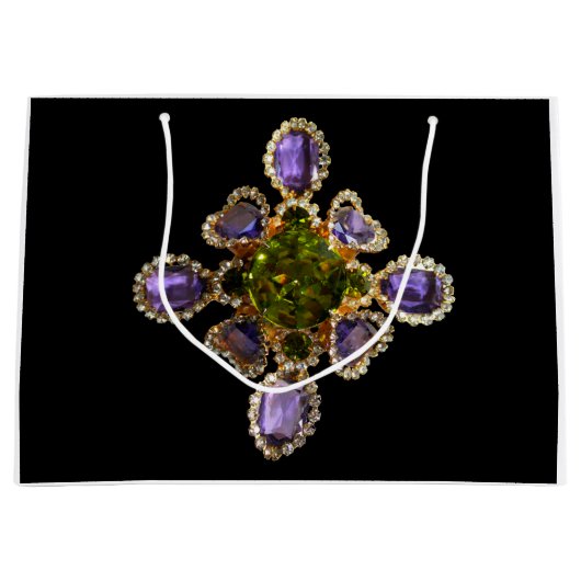 Grand Sac Cadeau Aaméthyste de gemmes violets Diamants Emeralds bij (Devant)