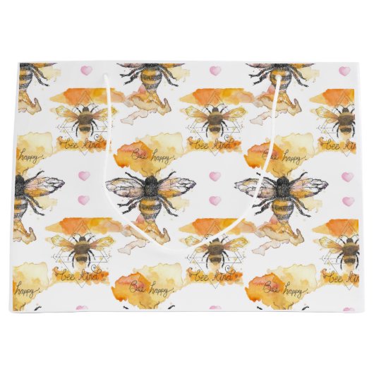 Grand Sac Cadeau Abeille - Abeille heureuse (Devant)