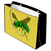 Grand Sac Cadeau Abeille de guêpe verte et citron vert (Dos Angle)