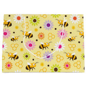 Grand Sac Cadeau Abeille et fleurs (Devant)
