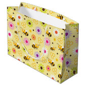 Grand Sac Cadeau Abeille et fleurs (Dos Angle)