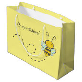 Grand Sac Cadeau Abeille jaune personnalisé (Dos Angle)