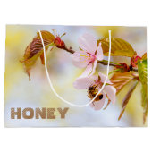 Grand Sac Cadeau Abeille Sur Une Fleur De Cerise (Dos)