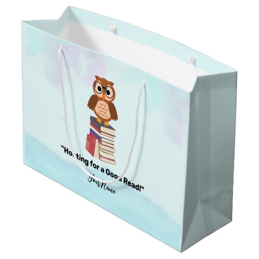 Grand Sac Cadeau "Abri pour une bonne lecture !" Référencement (Dos Angle)