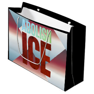 Grand Sac Cadeau Abroger ICE Minimaliste Protestation Typographie D