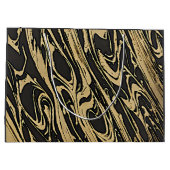 Grand Sac Cadeau Abstract Fluid Art - Black Marble Effect (Dos)