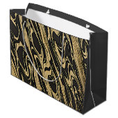 Grand Sac Cadeau Abstract Fluid Art - Black Marble Effect (Dos Angle)