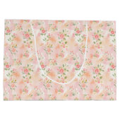 Grand Sac Cadeau Abstract Watercolor Small Peach Pink Flowers (Dos)