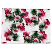 Grand sac cadeau | Abstrait Crimson et Sage Green (Dos)