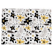 Grand Sac Cadeau Abstrait Gris jaune noir gris sans joint motif flo (Dos)